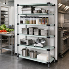 Thumbnail image #2 for Quantum WRS5-86-1872SS 72 in. W x 18 in. D x 86 in. H 5-Shelf 304 Stainless Steel Solid Shelving Starter Kit