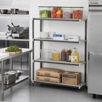 Thumbnail image #2 for Cambro Camshelving® Elements EXA182472V4480 4-Tier Vented Polymer Add-On Shelving Unit, 24"W x 18"D x 72"H, Speckled Gray
