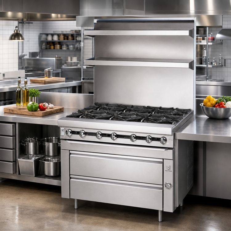 Product image #2 for Titan JMRHE-6-6 Heavy Duty 72" Modular Gas Range with 12 Open Burners