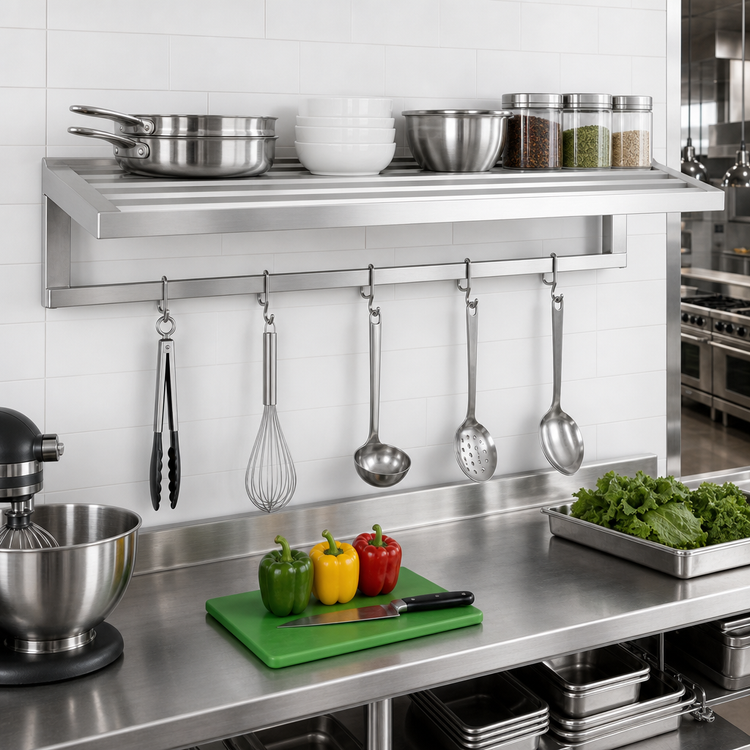 Product image #2 for Channel All-Welded Tubular Aluminum Wall Shelf, 36 Inches W x 12 Inches D