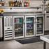 Thumbnail image #2 for Beverage Air BB72HC-FG-S Three-Section Food-Rated Glass Door Back Bar Refrigerator, 72-Inch Stainless Steel