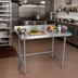 Thumbnail image #2 for 60-Inch x 24-Inch Open Base Stainless Steel Riser Top Work Table with 1-1/2-Inch Rear Riser
