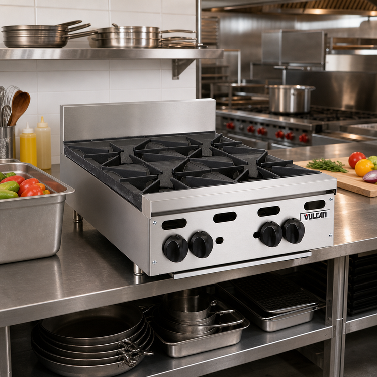 Product image #2 for Vulcan Achiever VHP636 36-Inch Heavy Duty Countertop Gas Hot Plate with 6 Open Burners