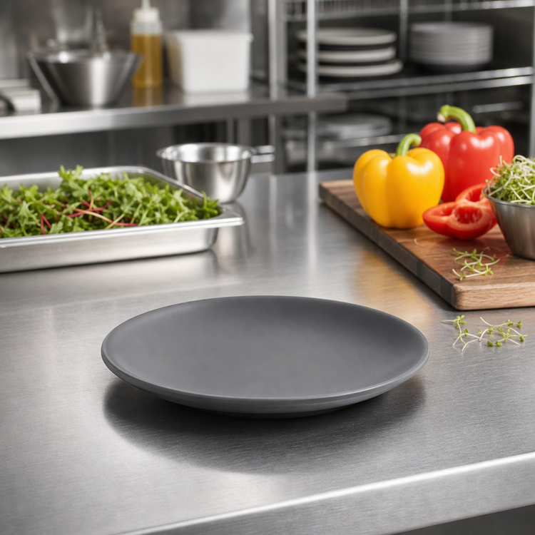 Product image #2 for American Metalcraft Mix & Matte 6-Inch Round Gray Matte Melamine Coupe Plate