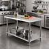 Thumbnail image #2 for 48-Inch x 18-Inch Stainless Steel Flat Top Work Table with Undershelf
