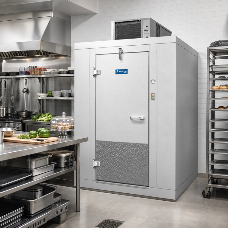 Product image #2 for Arctic Industries 6' x 10' Indoor Floorless Walk-In Cooler with Top-Mount Self-Contained Refrigeration, 35°F Holding