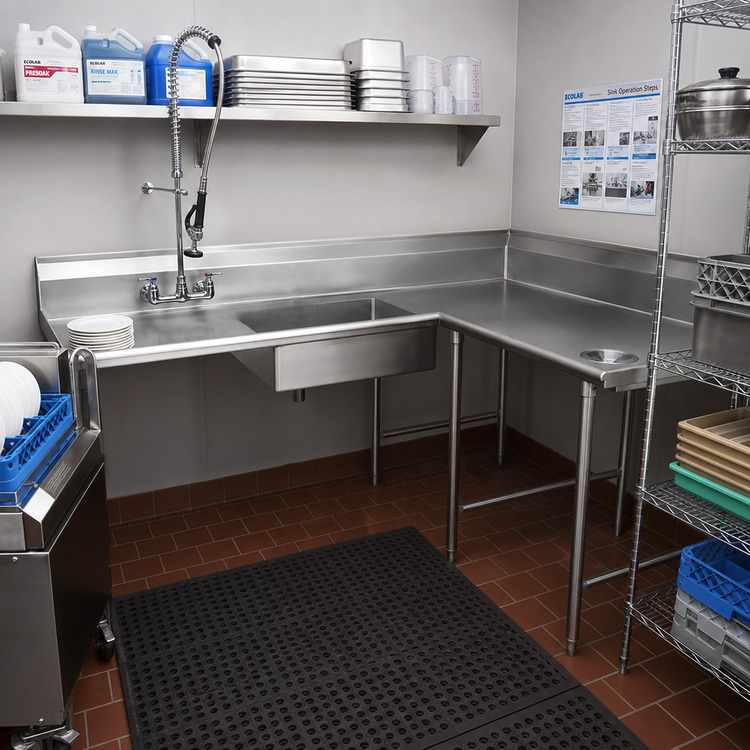 Product image #2 for Eagle Group Corner Soiled Dishtable, Right-Hand, 16-Gauge Type 430 Stainless Steel