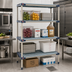 Thumbnail image #2 for MetroMax 4 Rust-Proof All-Polymer Starter Shelving Unit with 4 Open Grid Shelves, 42W x 24D x 74H