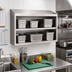Thumbnail image #2 for Wall-Mounted Open Front Stainless Steel Cabinet, 36 x 15 Inches