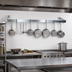 Thumbnail image #2 for John Boos Wall-Mount Stainless Steel Single-Bar Pot Rack with 8 Double Hooks, 96 Inch