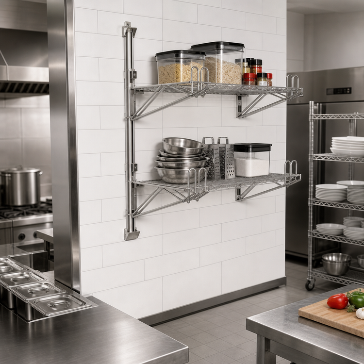 Product image #2 for 54-Inch Adjustable Wall-Mount Wire Shelving Post, Stainless Steel
