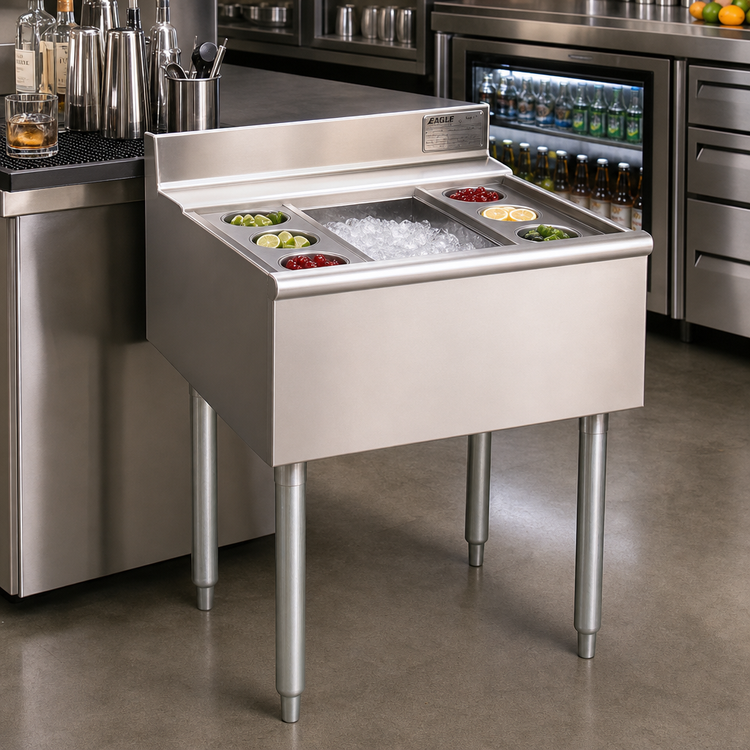 Product image #2 for Eagle Group 2200 Series 24" x 24" Modular Underbar Cocktail Unit with 7-Circuit Cold Plate and Insulated Ice Bin