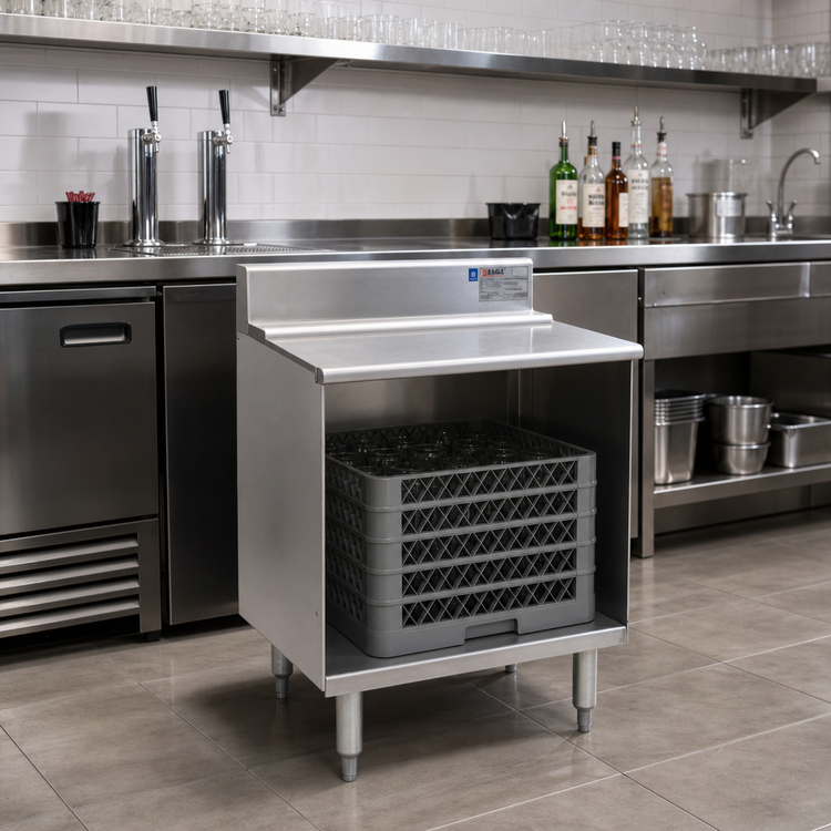 Product image #2 for Eagle Group 2200 Series Open Top Underbar Glass Rack Storage Unit, 24 Inch Wide, for 20 x 20 Inch Racks