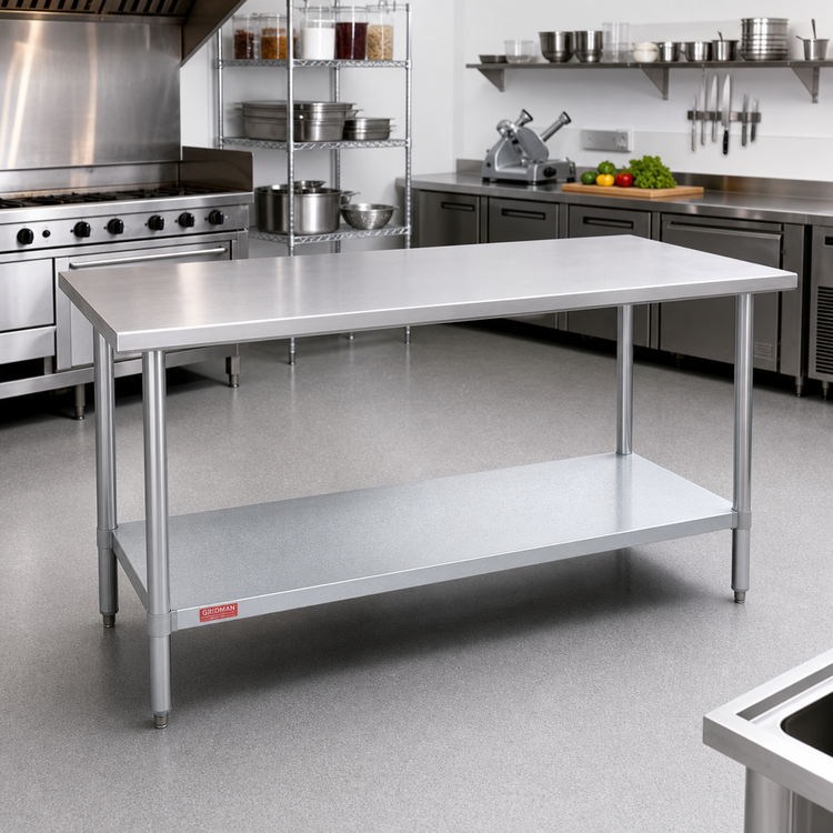 Product image #2 for Stainless Steel Work Table with Galvanized Undershelf, 72 x 30 x 36 Inches