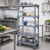 Thumbnail image #2 for Millenia 36 Inch W x 24 Inch D x 74 Inch H Mobile Starter Polymer Shelving Unit with 5 Open Grid Shelves