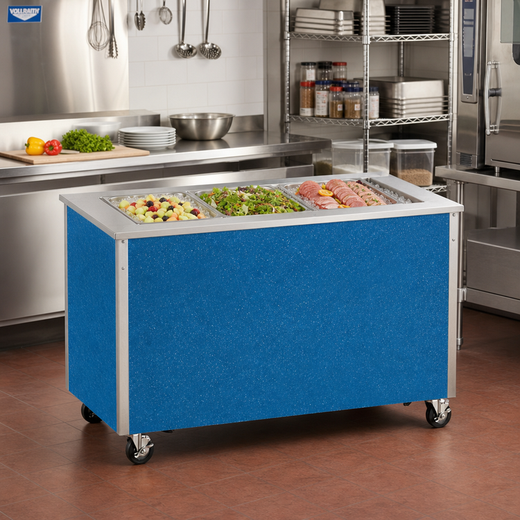 Product image #3 for Vollrath 4-Series Signature Server® Stainless Steel Ice-Cooled Non-Refrigerated Cold Food Station, 46 x 28 x 30 Inches, 3-Pan