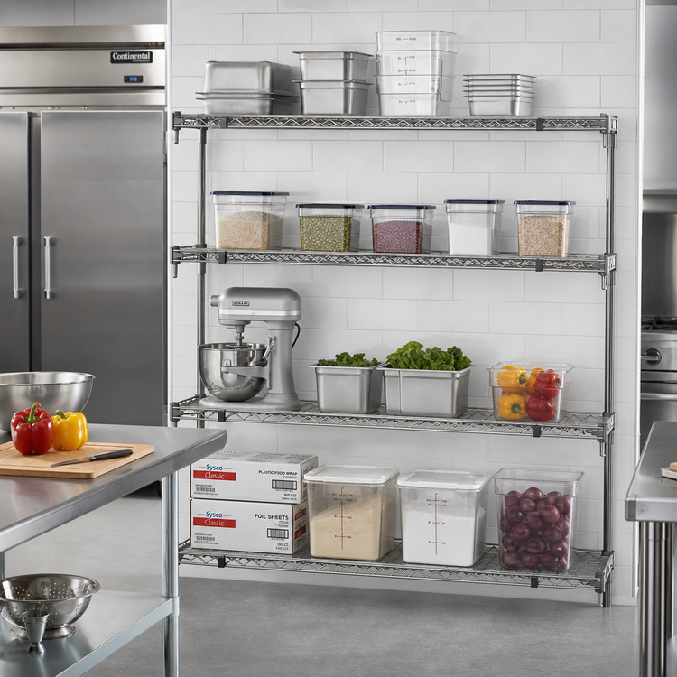Product image #2 for Metro Super Erecta Super Adjustable Add-On Wire Shelving Unit, 72"W x 21"D x 63"H, 4 Shelves, Chrome Plated