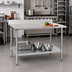 Thumbnail image #2 for Eagle Group Budget Series 60 Inch x 30 Inch Backsplash Work Table with 430 Stainless Steel Top and Galvanized Undershelf