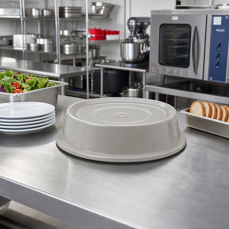Product image #3 for Cambro Versa Camcover Round Fiberglass Plate Cover, 9-11/16 Inch Inside Diameter, Granite Gray