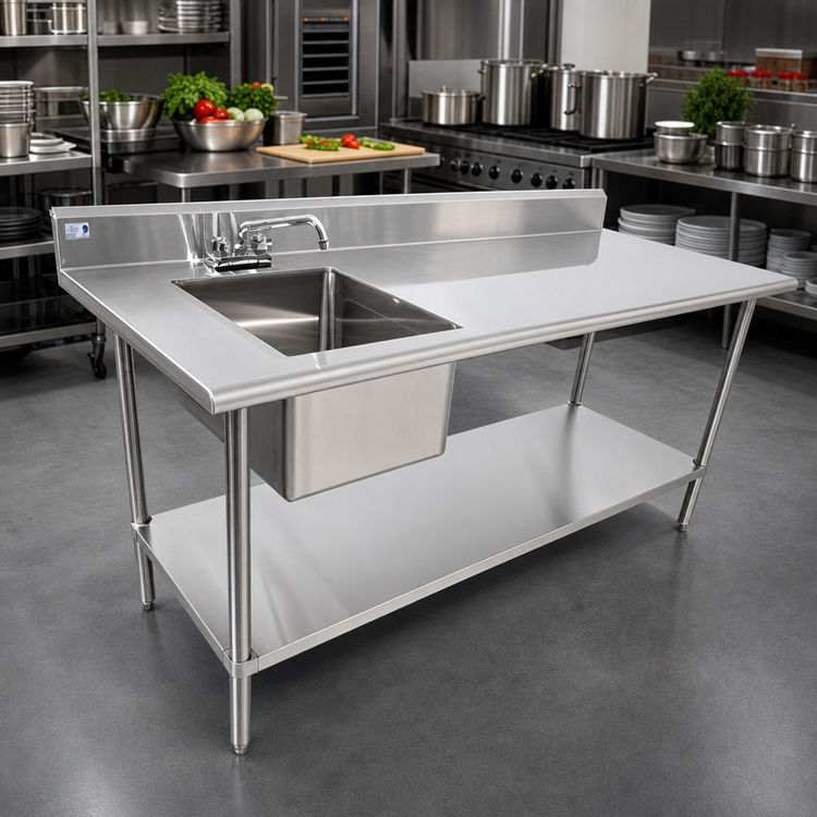 Product image #2 for Serv-Ware 60-Inch Left Sink Table with Single Bowl
