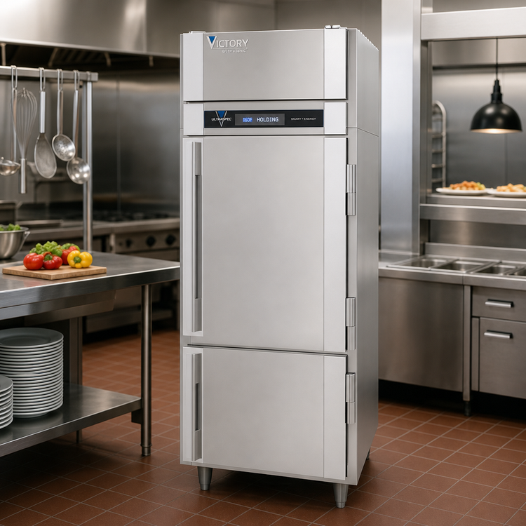 Product image #2 for Victory UltraSpec Pass-Thru Solid Half-Door Heated Holding Cabinet, 1 Section, Standard Depth, Floor Model