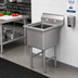 Thumbnail image #2 for Advance Tabco 1-Compartment Fabricated Sink with 18 x 24 x 14 Bowl, 16 Gauge 304 Stainless Steel, No Drainboards