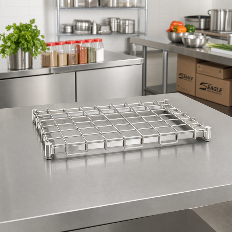 Product image #2 for Eagle Group Chrome Dunnage Shelf with Removable Wire Mat, 36 x 18 Inches