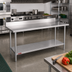 Thumbnail image #2 for Duke 144-Inch x 24-Inch Stainless Steel Work Table with 5-Inch Riser and Galvanized Undershelf