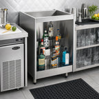 Thumbnail image #2 for Krowne Royal Series KR-L18 18-Inch Stainless Steel Back Bar Liquor Display, 4-Step Open Base, No Top