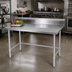 Thumbnail image #2 for John Boos Stallion 48-Inch x 30-Inch 16-Gauge Stainless Steel Work Table with 5-Inch Backsplash