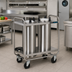 Thumbnail image #2 for Dinex Mobile Unheated Plate Dispenser, 3-Tube Open Tubular Frame, 10-12 Inch Round Plate Capacity