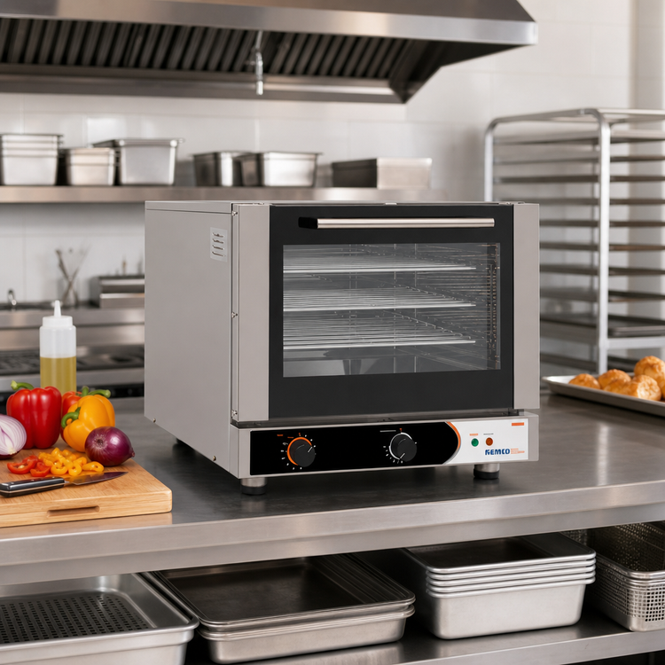 Product image #3 for Nemco 6220-28 Half-Size Countertop Electric Convection Oven, 3-Pan Capacity