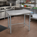 Thumbnail image #2 for BK Resources 48 Inch x 18 Inch Flat Top Open Base Stainless Steel Work Table