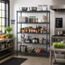 Thumbnail image #2 for 72-Inch W x 18-Inch D 5-Shelf Wire Shelving Unit with 86-Inch Posts, Slate Gray Epoxy Finish