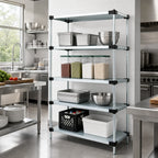 Thumbnail image #2 for Quantum WR86-2436SG Stationary Solid Shelving Starter Kit, 4 Shelves, Galvanized Steel, 36"W x 24"D x 86"H