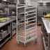 Thumbnail image #2 for Channel Manufacturing Single-Section Stainless Steel End-Load Cafeteria Tray Rack for 15 x 20 Trays, 70 Inch Height, 24-Tray Capacity