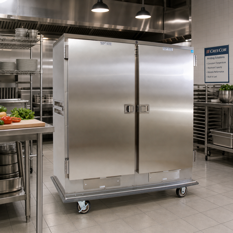 Product image #2 for Cres Cor Insulated Mobile Heated Banquet Holding Cabinet, Double Door, Stainless Steel, 150 Covered Plate Capacity