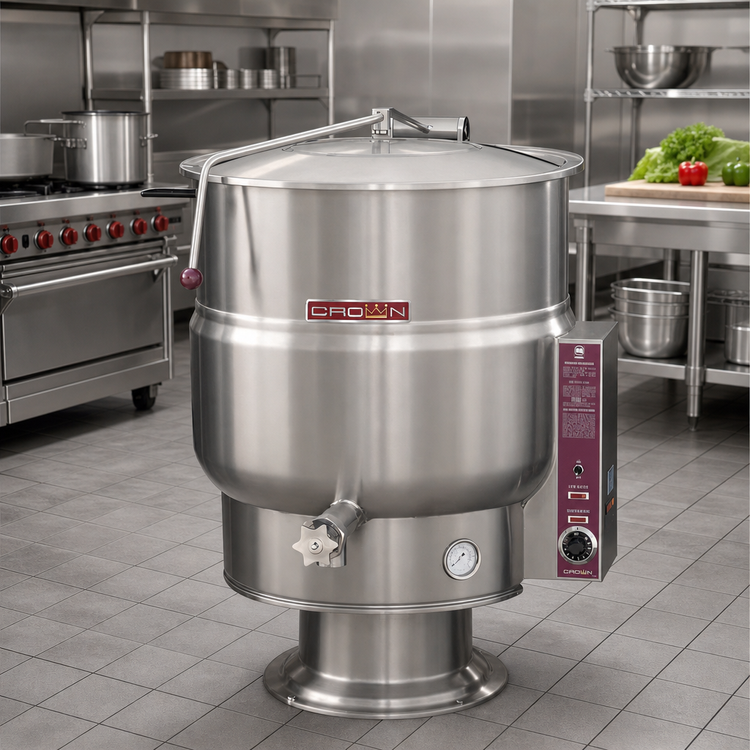 Product image #2 for Crown EP-40 40 Gallon Electric Pedestal Steam Kettle