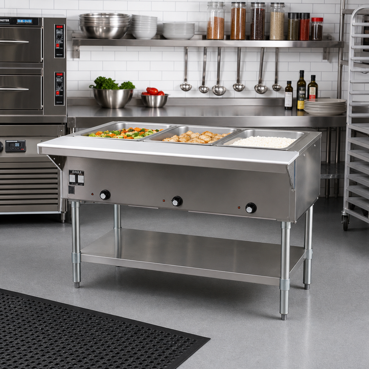 Product image #2 for Eagle Group SDHT3-240 48 Inch 3-Well Electric Open Base Hot Food Table, 240V