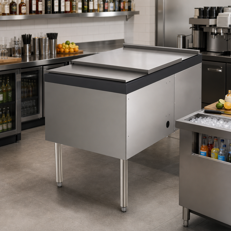 Product image #2 for Top Shelf Stainless Steel 30-Inch Service Station Ice Chest with Concealed 10-Circuit Cold Plate