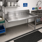 Thumbnail image #2 for Steel Works Stainless SWCDT-72R 72 x 30 Inch Left-to-Right Clean Dish Table, 16-Gauge 304 Stainless Steel, 9-Inch Splash