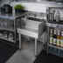 Thumbnail image #2 for Eagle Group 1800 Series 18-Inch Underbar Modular Blender Dump Sink Station with Faucet, Basket Drain, and Duplex Receptacle