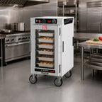 Thumbnail image #3 for Metro HotBlox™ HBCN8-AC-M 8-Pan Half-Height Mobile Insulated Holding Cabinet, Clear Door, Analog Controls