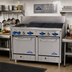 Thumbnail image #2 for Comstock-Castle 48-Inch Gas Range with 2 Open Burners, 36-Inch Char-Broiler, and 2 Space-Saver Ovens