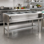 Thumbnail image #2 for Eagle Group AWTP4-LP-1 Liquid Propane Water Bath Hot Food Table, Open Base, 63-1/2 Inch, 8-Opening