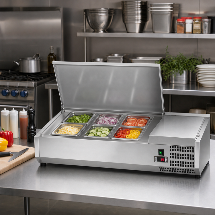 Product image #2 for Arctic Air ACP40 Stainless Steel Refrigerated Counter-Top Prep Unit, 39-1/2 Inch, 6 x 1/6 Pan Capacity