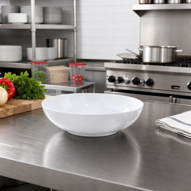 Product image #3 for Epicure 20 oz White Melamine Coupe Soup/Salad Bowl, 6.5 Inch Diameter