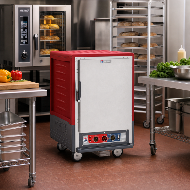 Product image #2 for Metro C5 3 Series Half-Height Mobile Heated Holding and Proofing Cabinet, Low-Watt, Solid Door