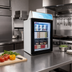 Thumbnail image #2 for Omcan 3.5 Cu. Ft. One-Section Countertop Reach-In Display Freezer with Hinged Tempered Glass Door