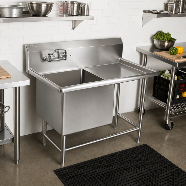 Product image #2 for John Boos Pro-Bowl Freestanding 1-Compartment Sink with Right Drainboard, 54-3/16" x 25-1/2" x 44-1/16"